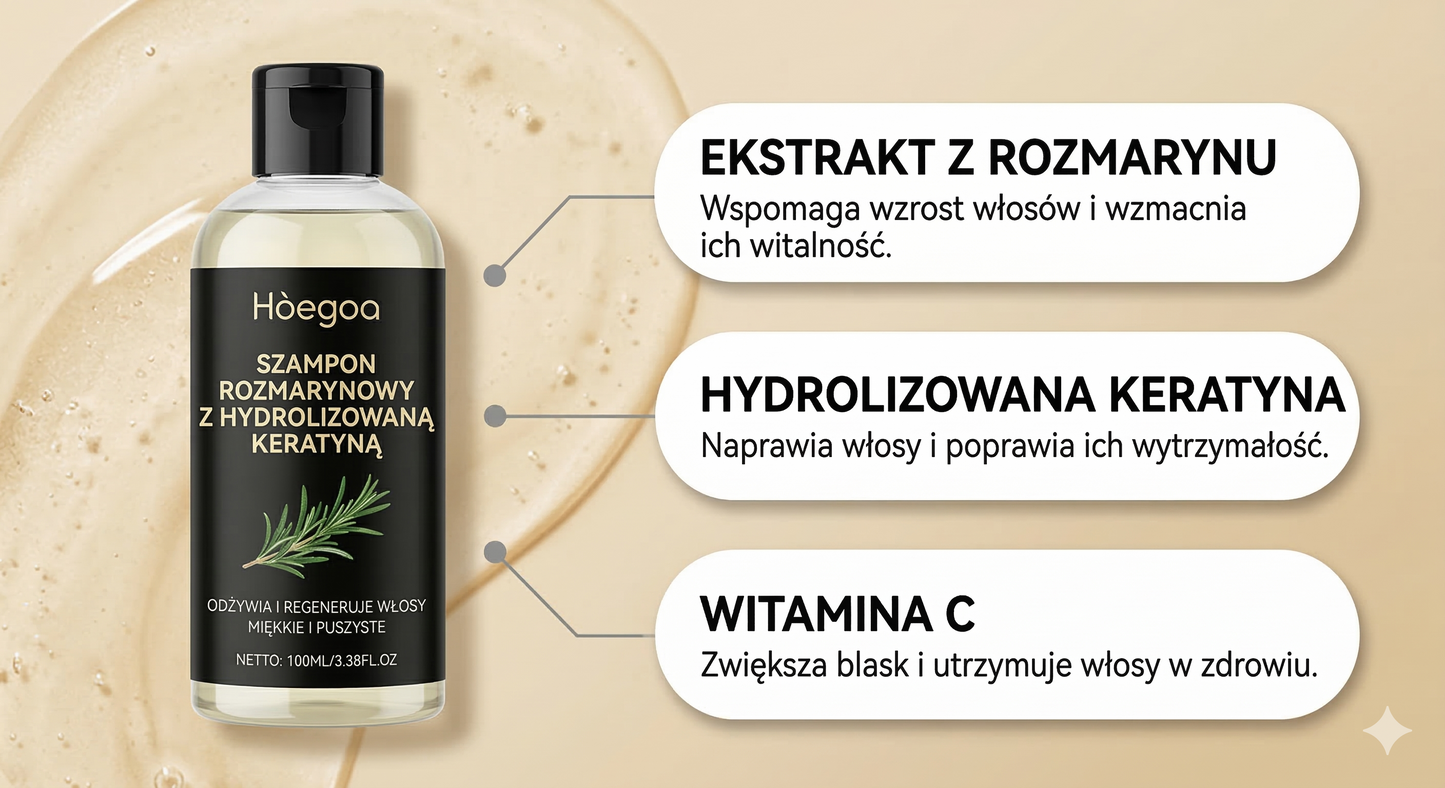 Szampon Rozmarynowy - Zagęszczający i Odżywiający