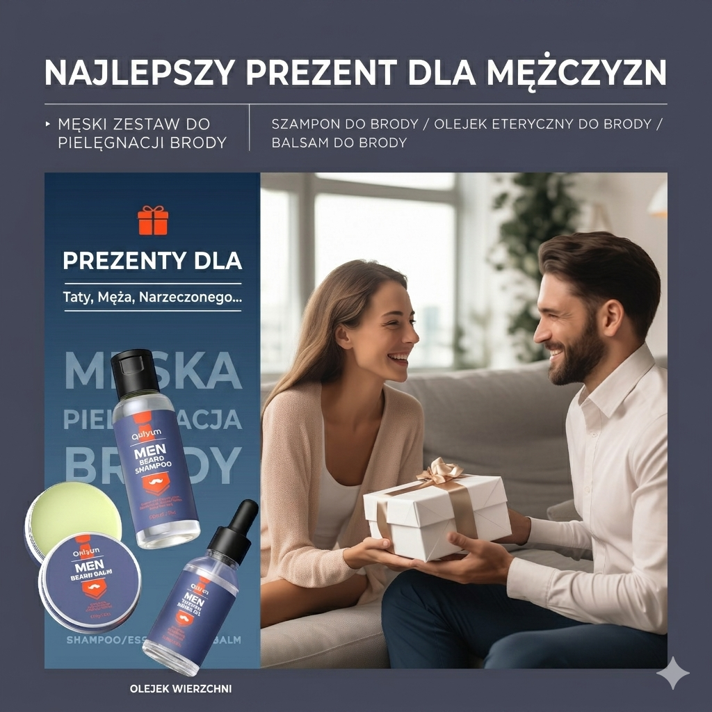 Zestaw do Pielęgnacji Brody QUIYUM | Szampon · Olejek · Krem – 3 elementy